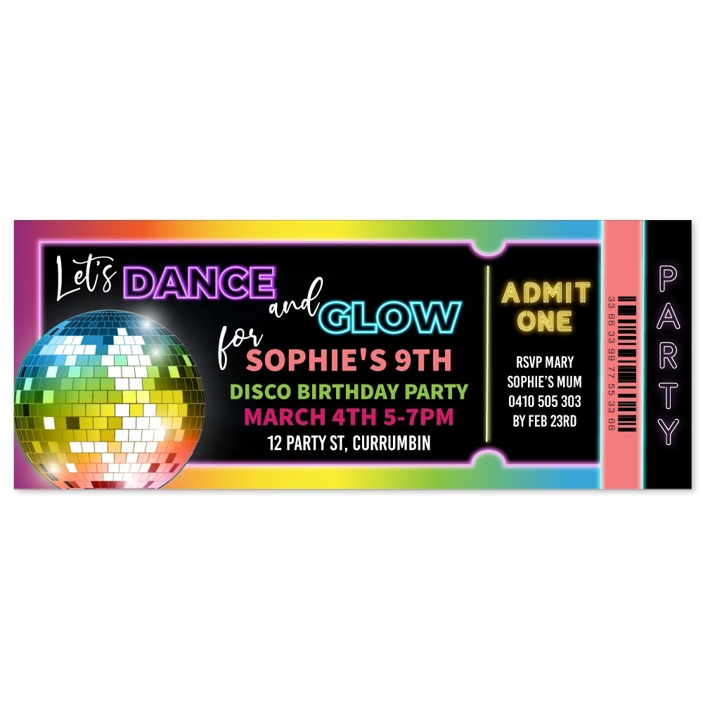 Disco Ticket Party Invitations