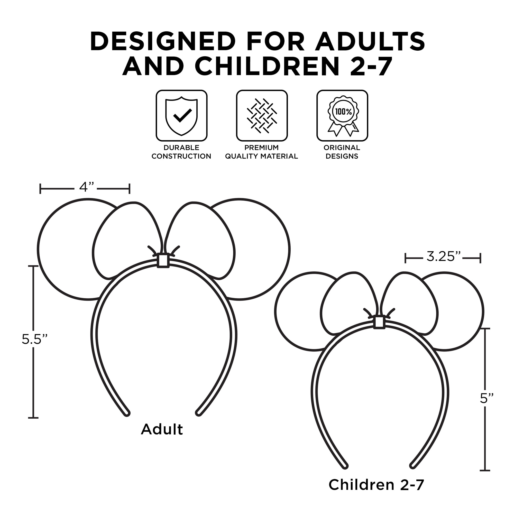 Disney Minnie Mouse Ears Mommy And Me Headband Costume Accessories 