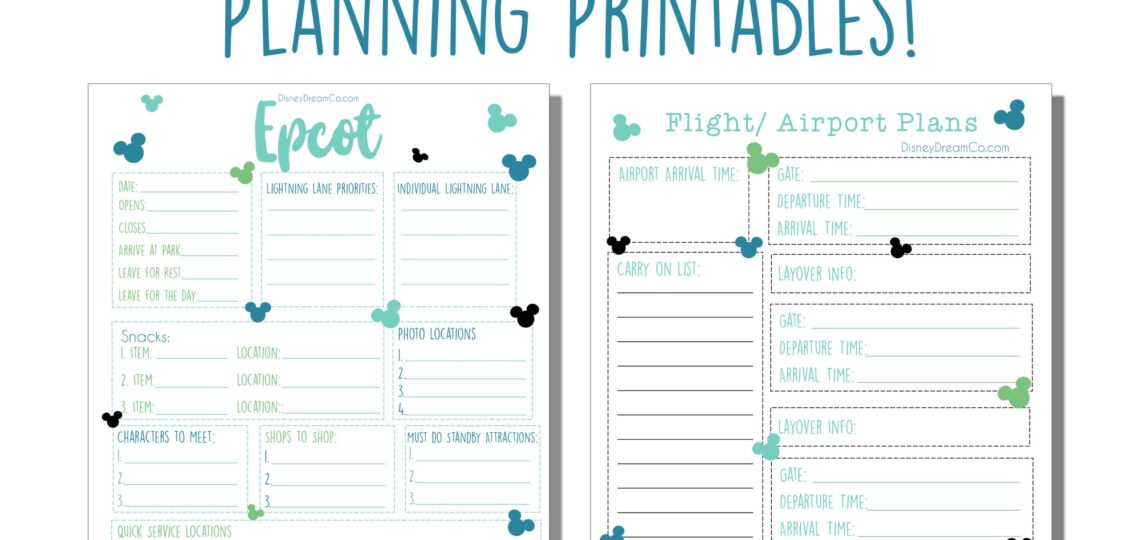 Disney World FREE Planning Printables Disney World Planner