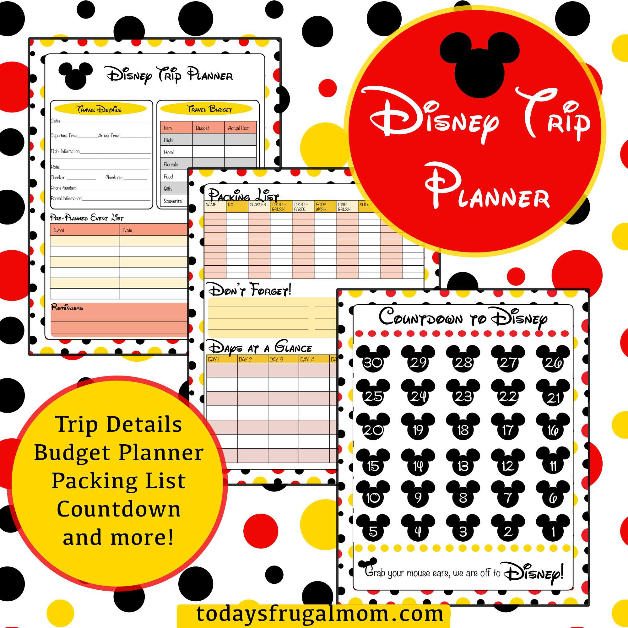 Disney World Planner Printable Printable Party Favors Disney World Planner Printable Printable Party Favors