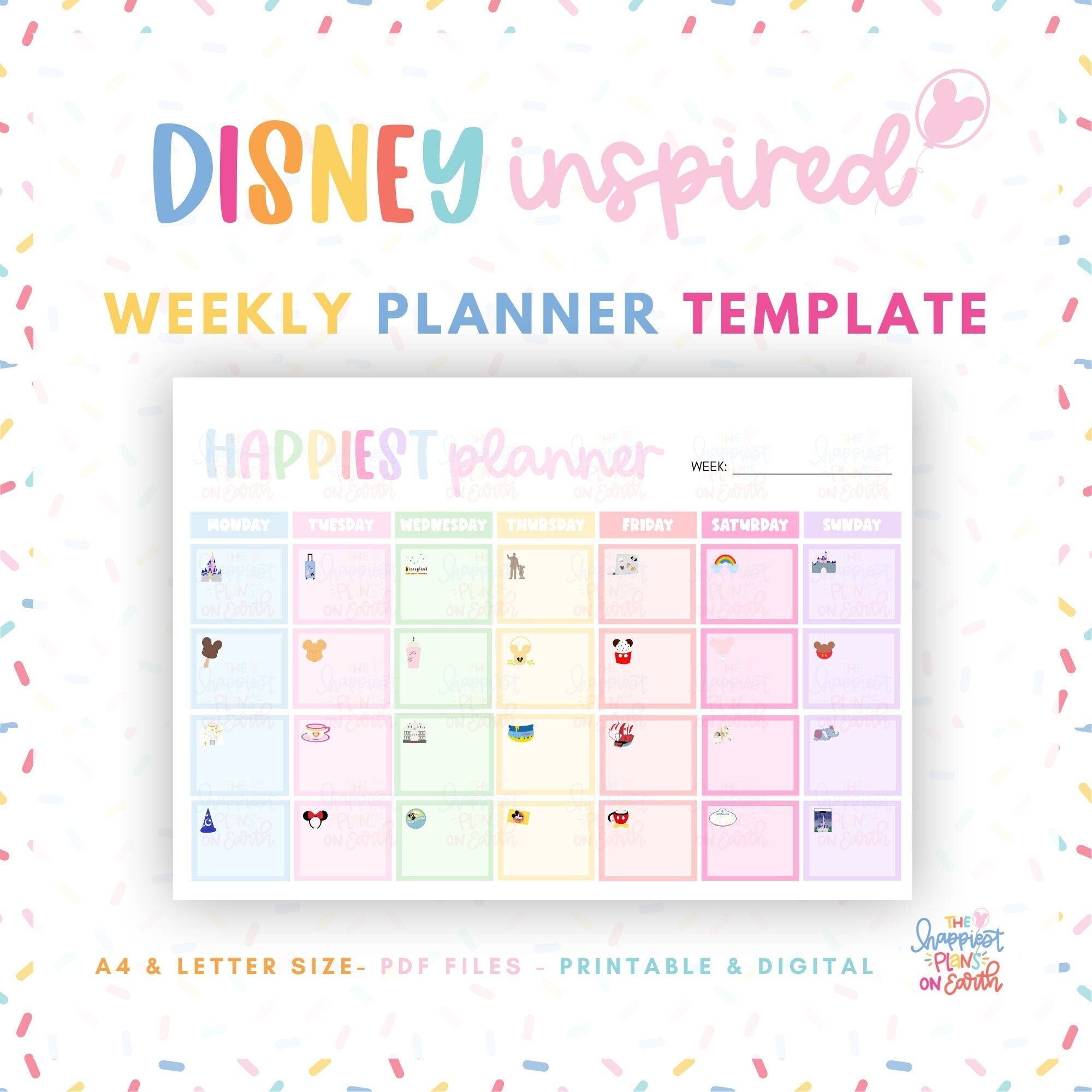 Disneyworld Weekly Planner Printable Template Digital Daily Disneyworld Weekly Planner Printable Template Digital Daily