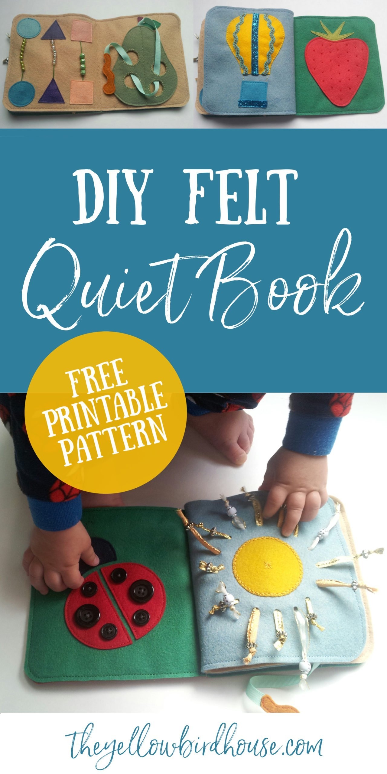 DIY Felt Quiet Book Free Printable Pattern The Yellow Birdhouse