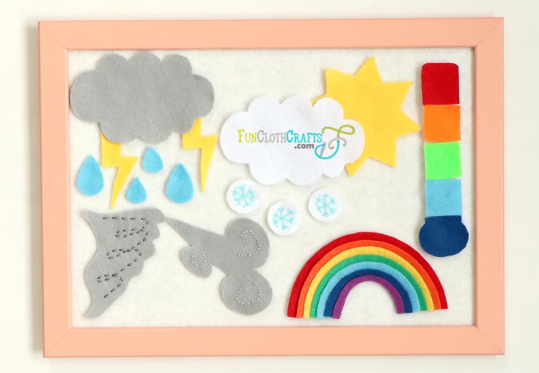 DIY Felt Weather Board With Free Template Fun Cloth Crafts Felt Craft Patterns