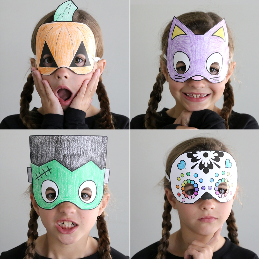 DIY Halloween Masks Print And Color It s Always Autumn