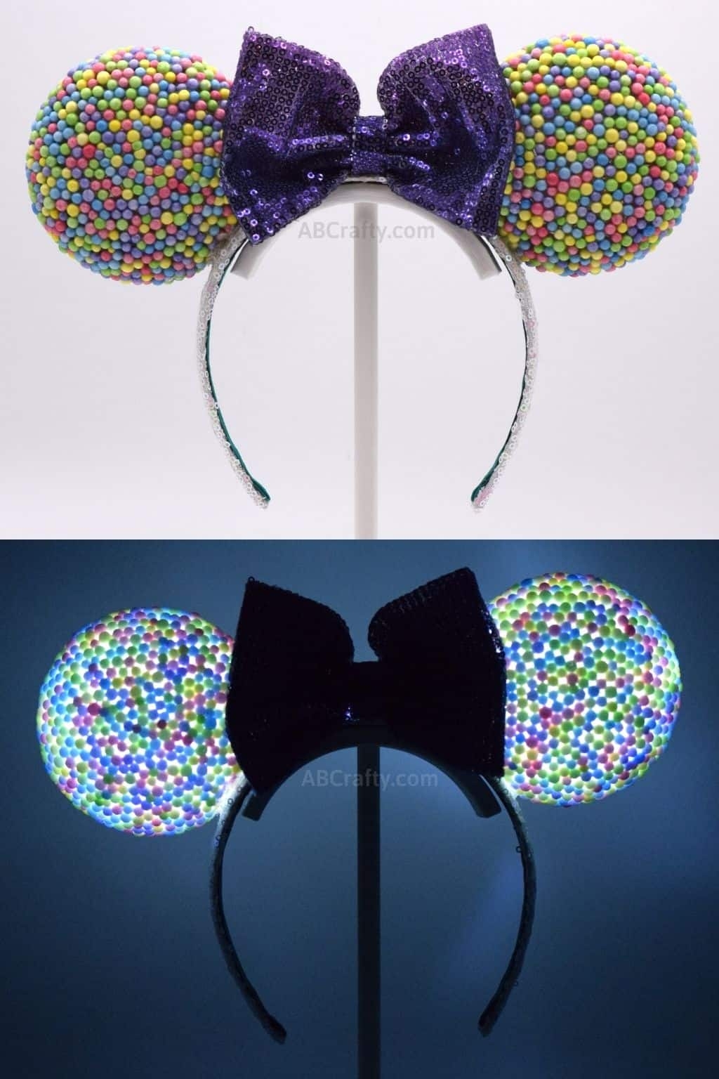 DIY Light Up Minnie Mouse Ears No Sew DIY Disney Ears AB Crafty