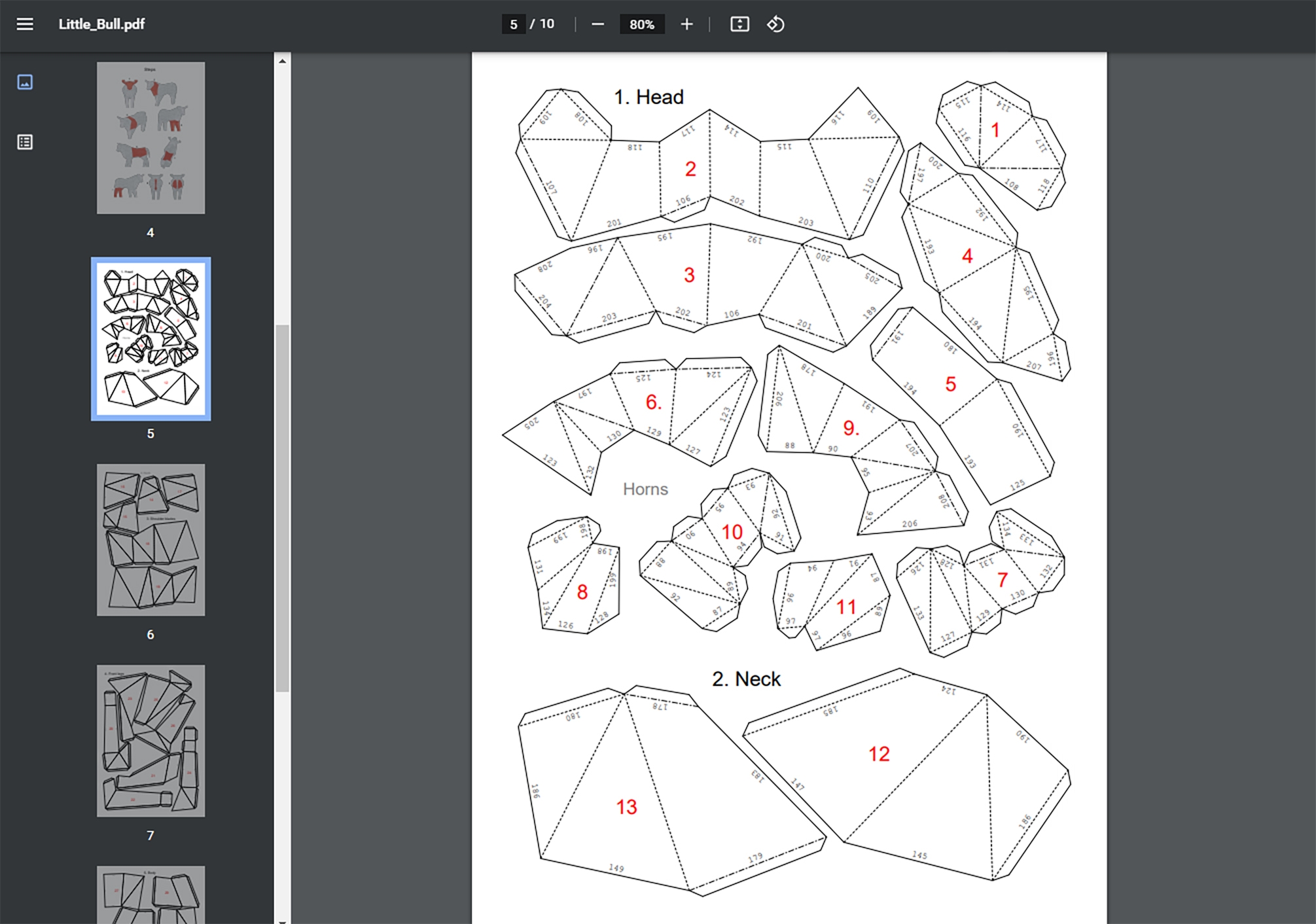 DIY Low Poly Bull printable Pdf Template Papercraft Animals Paper Sculpture 3D Origami Paper Model Crealandia