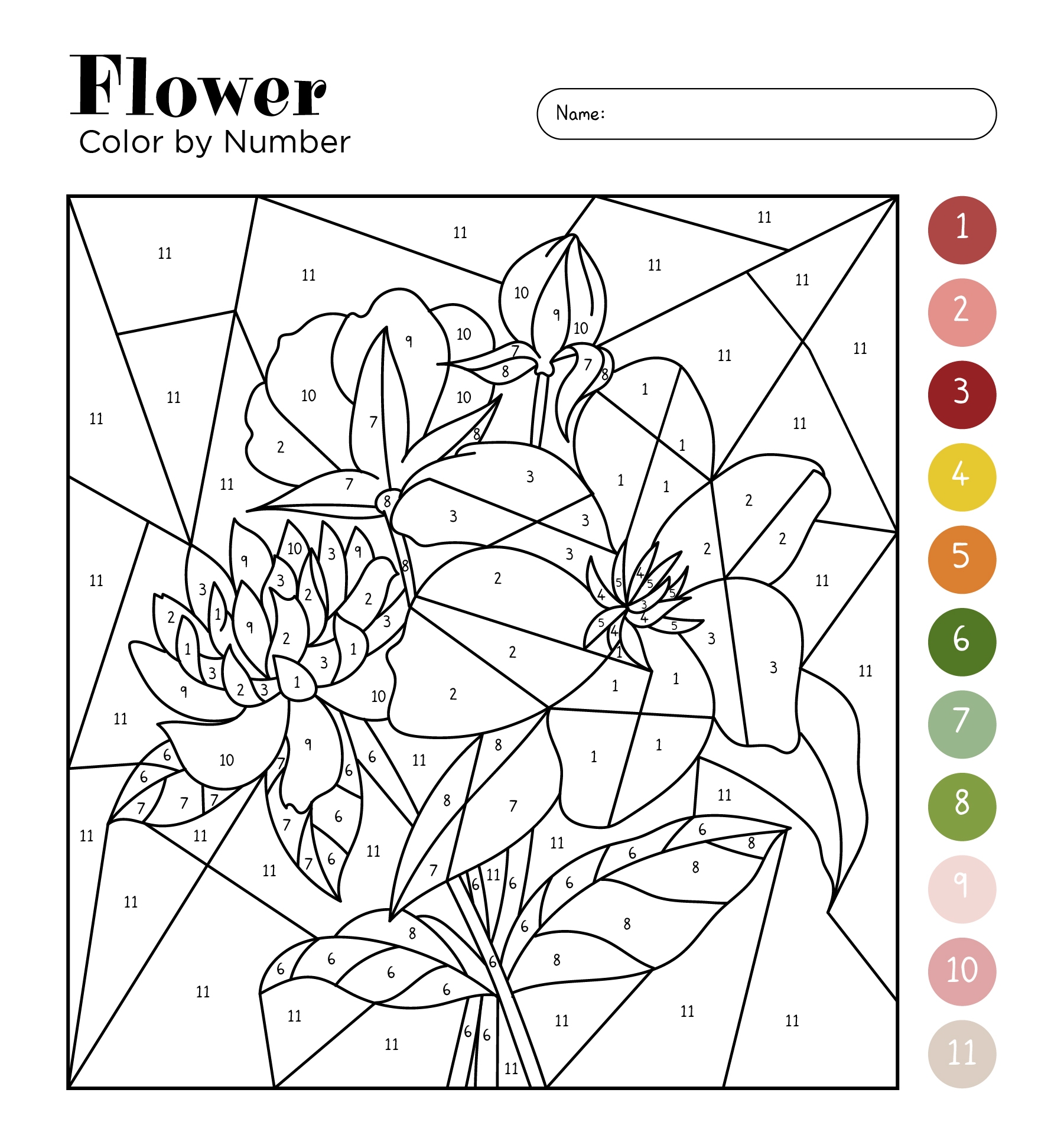 Free Printable Paint By Numbers Template