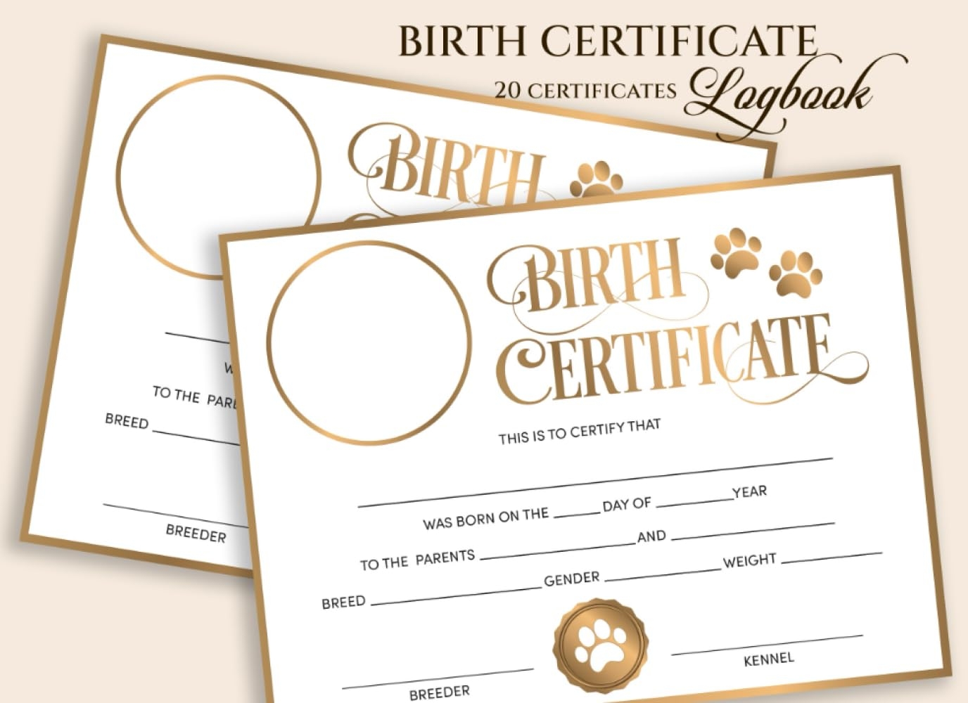Dog Birth Certificate Logbook Newborn Puppy Birth Certificates For Dog Breeders Breeder Birth Forms 20 Full Color Premium Paper Quality 8 Dog Birth Certificate Logbook Newborn Puppy Birth Certificates For Dog Breeders Breeder Birth Forms 20 Full Color Premium Paper Quality 8