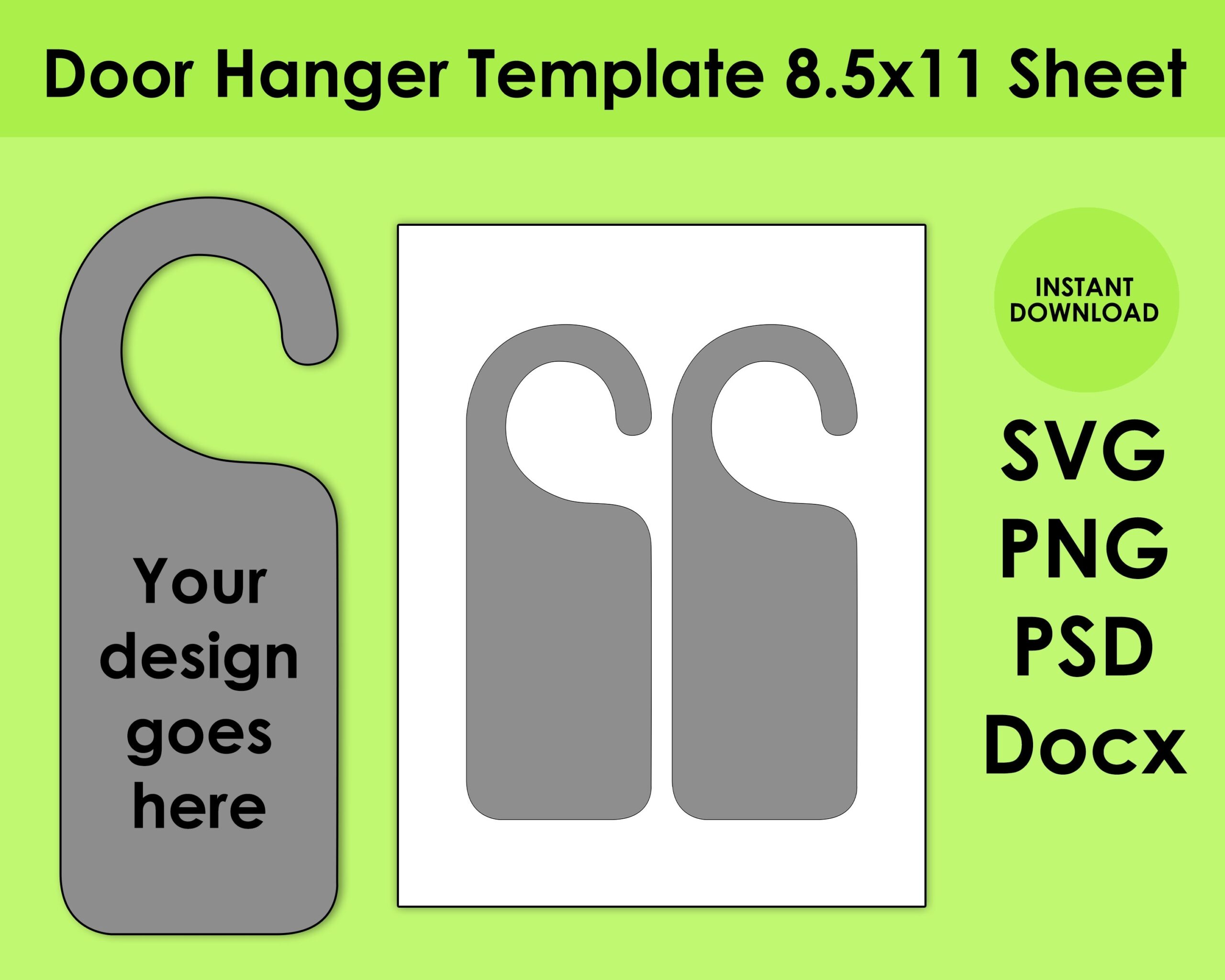 Door Hanger Template SVG PNG PSD And Docx Printable 8 5x11 Sheet Etsy