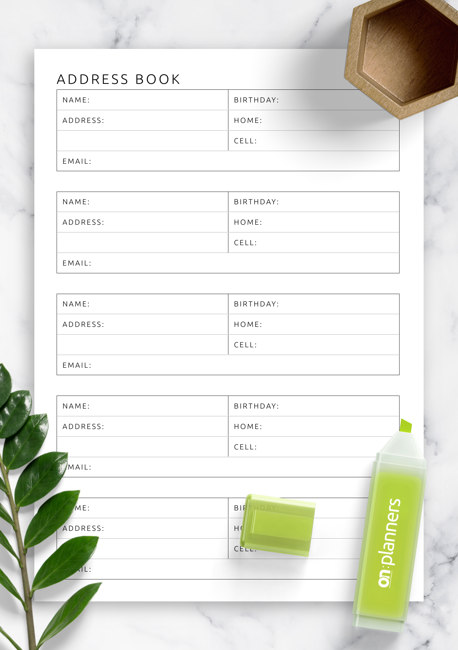 Download Printable Address Book Template PDF Download Printable Address Book Template PDF