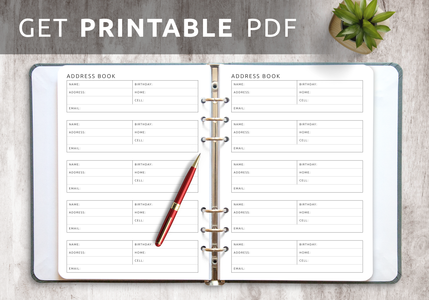 Download Printable Address Book Template PDF Download Printable Address Book Template PDF