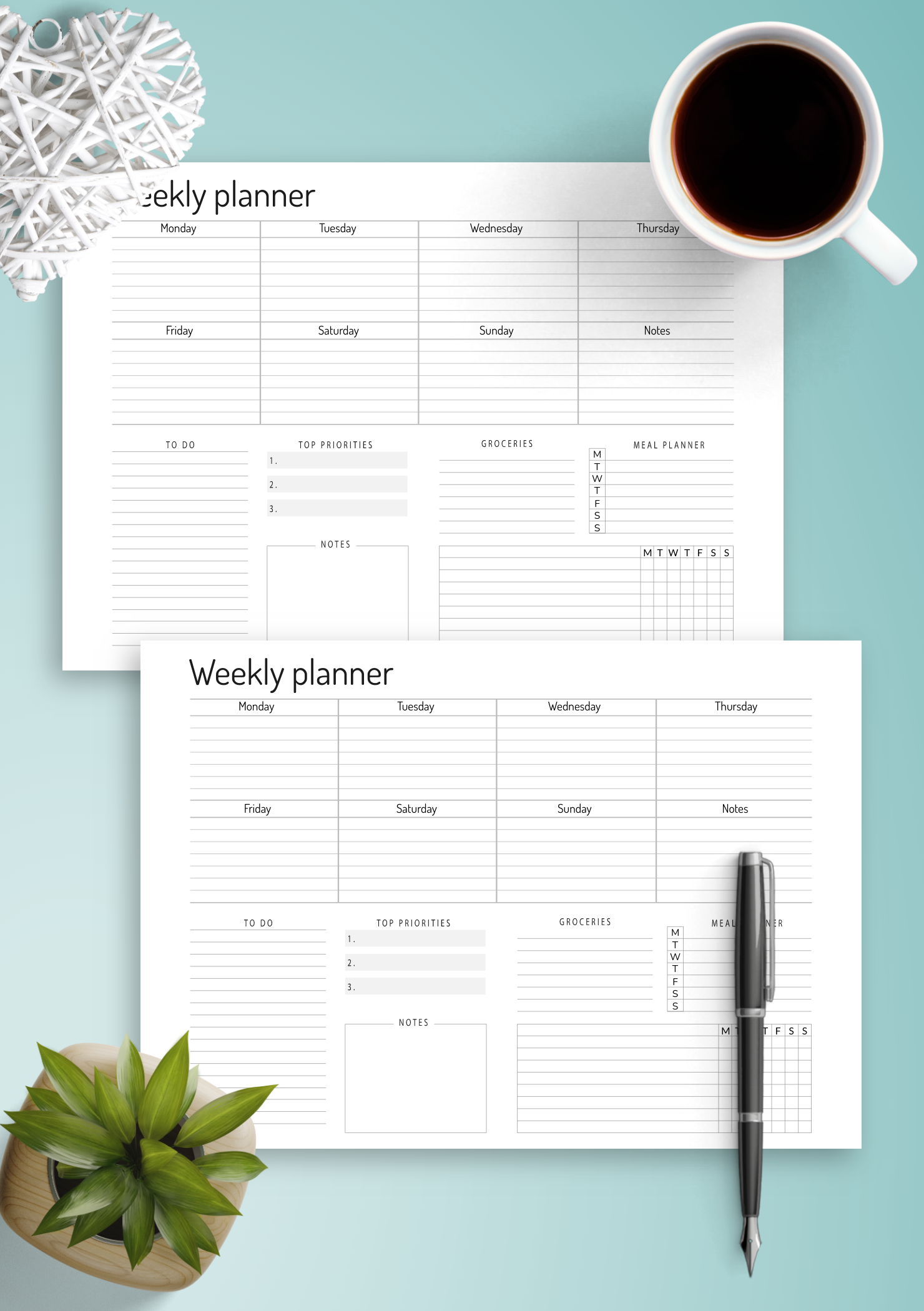 Printable Weekly Blank Calendar