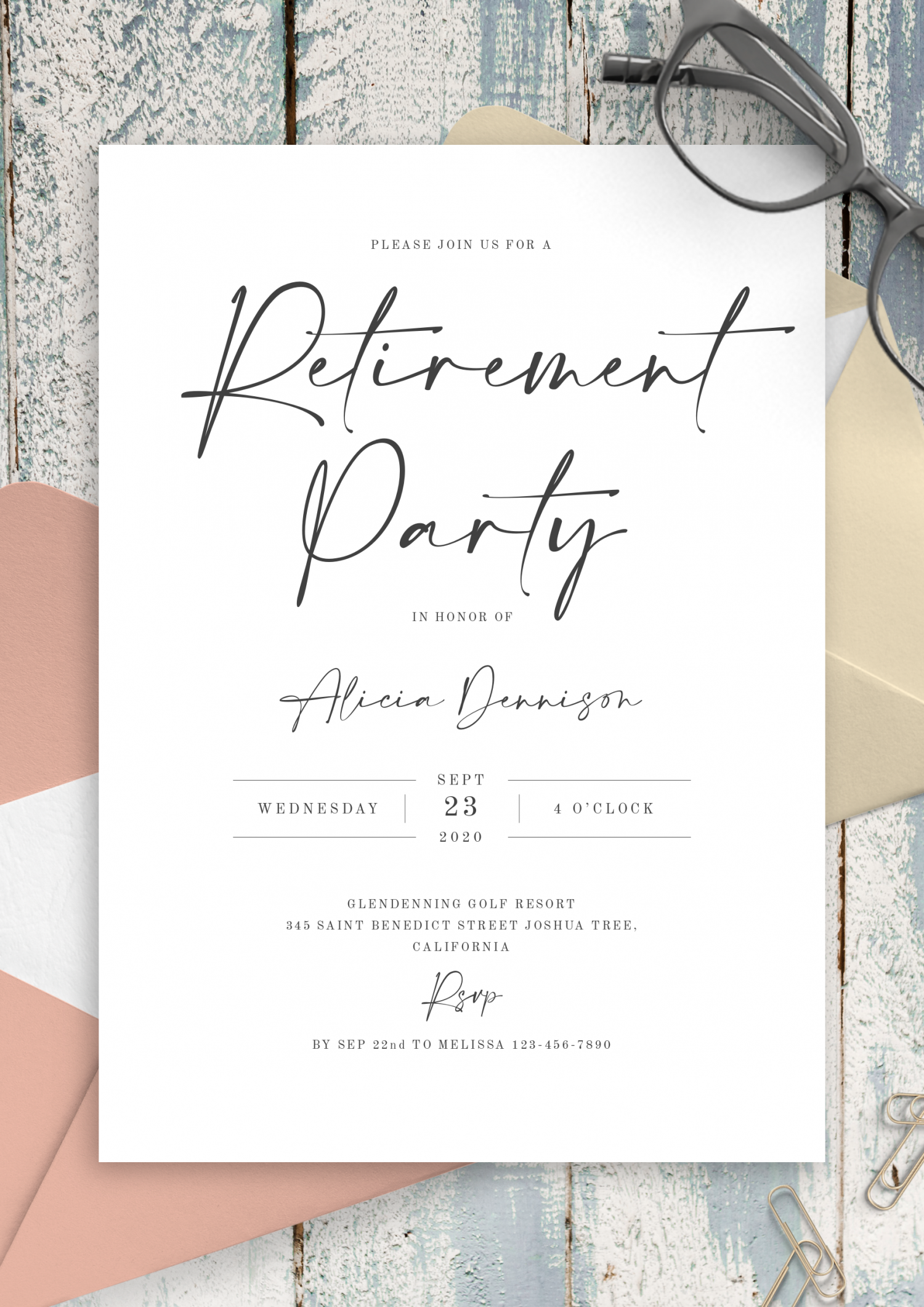 Download Printable Simple Minimalist Retirement Party Invitation PDF Download Printable Simple Minimalist Retirement Party Invitation PDF