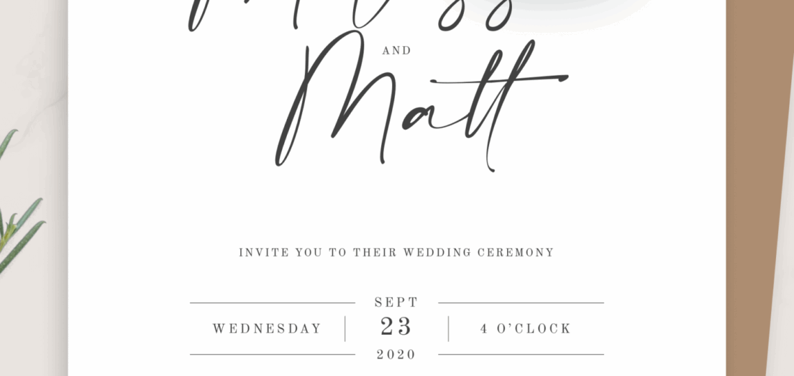 Download Printable Simple Minimalist Wedding Invitation Suite PDF