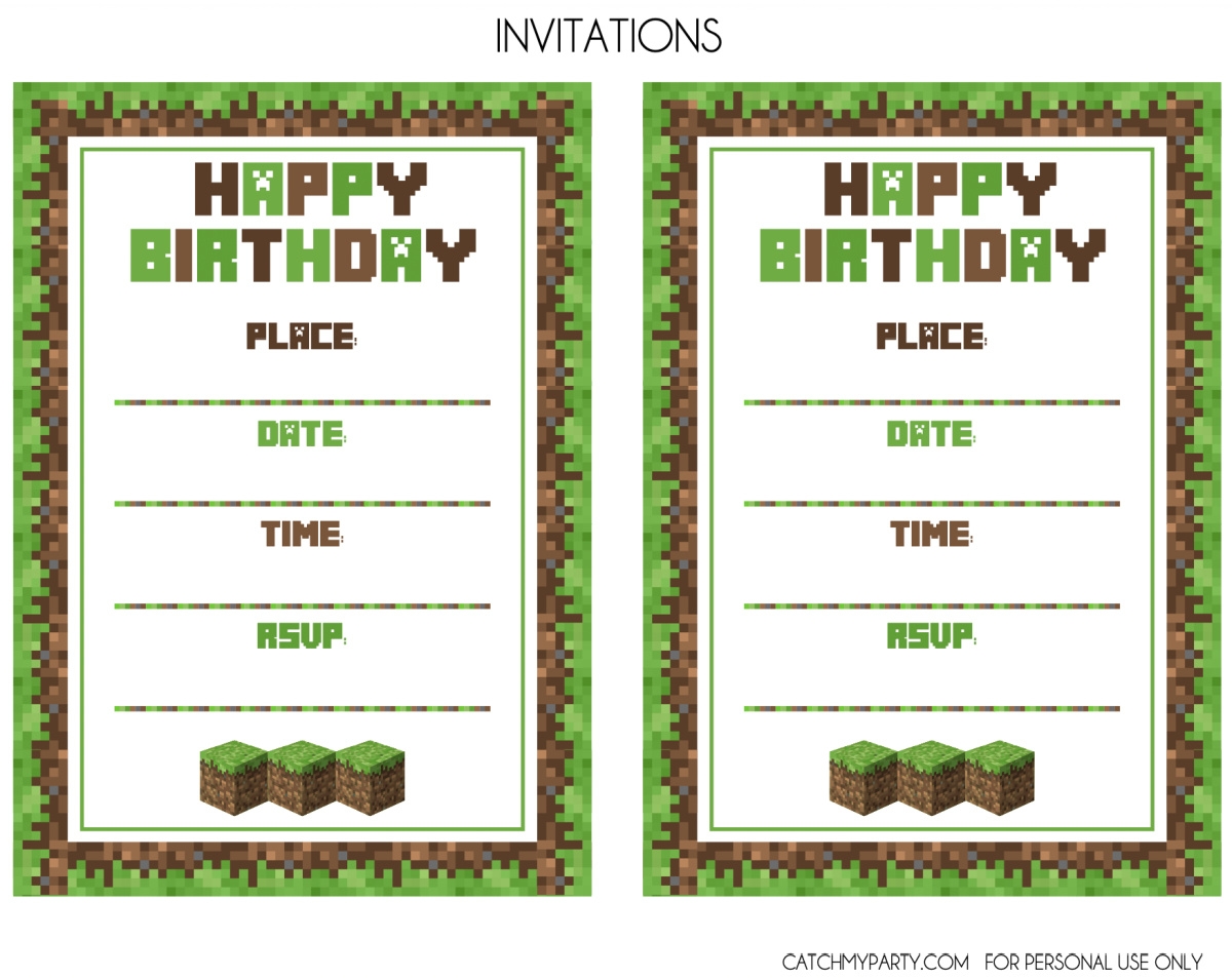 Download These Awesome FREE Minecraft Party Printables Catch My Party