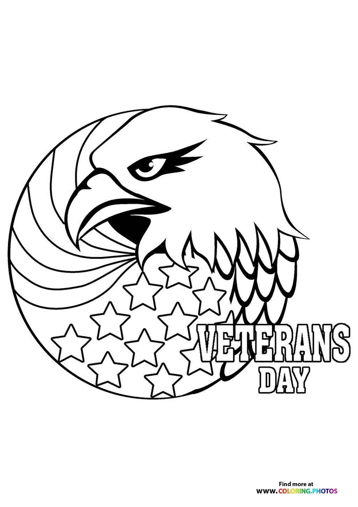 Eagle For Veterans Day Coloring Pages For Kids
