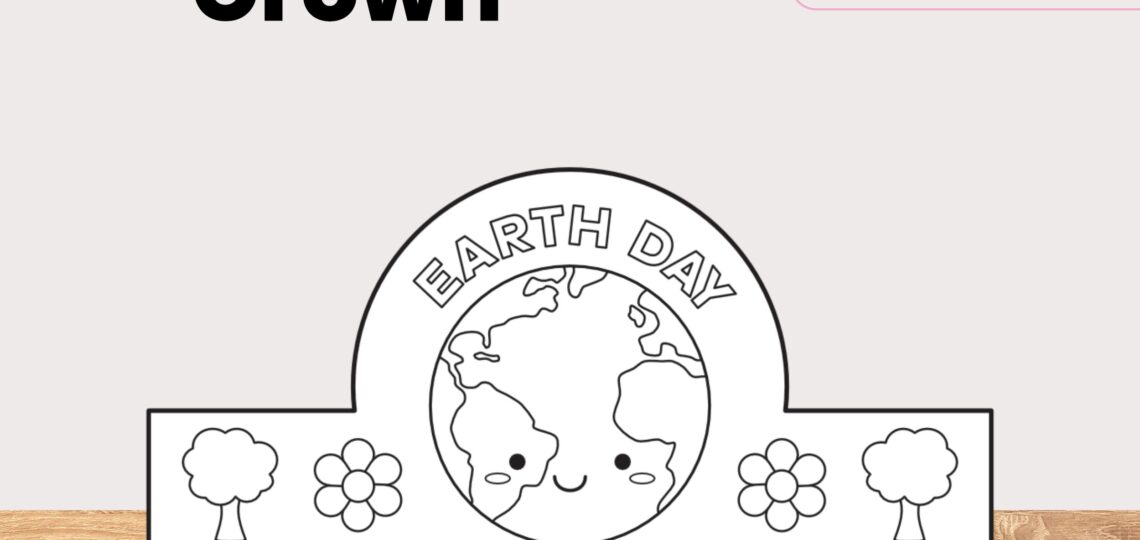 Earth Day Craft Printable Paper Crown Hat Template DIY Kids Coloring Project Spring Easy Preschool Activity Instant Digital Download Etsy