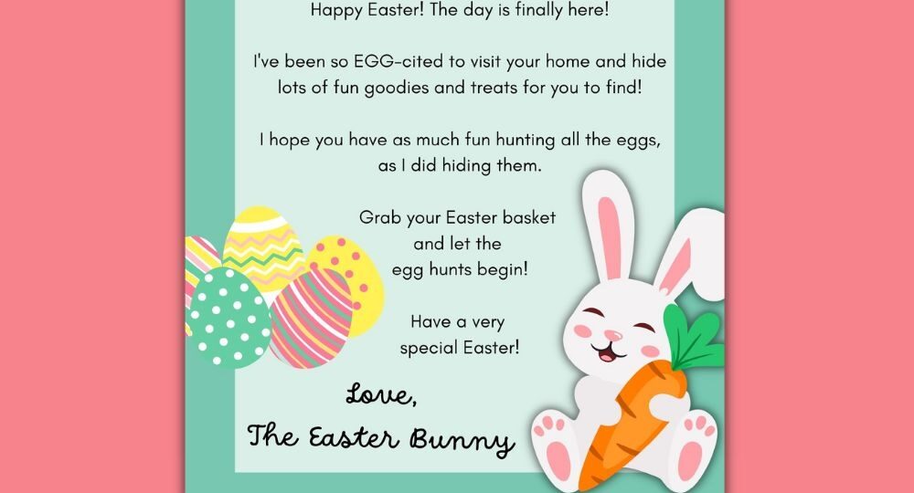 Easter Bunny Letter Free Printable Making Frugal FUN