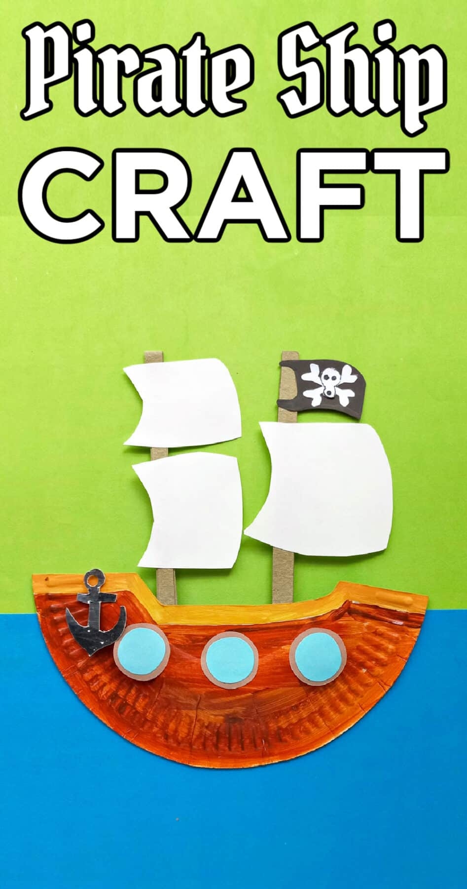 Easy Paper Plate Pirate Ship Craft For Kids Made With HAPPY
