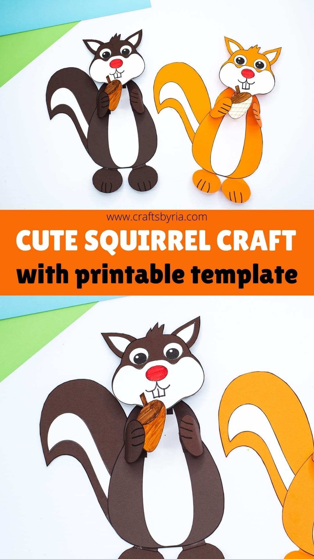 Easy Squirrel Craft With Bobblehead Printable Template Crafts Easy Squirrel Craft With Bobblehead Printable Template Crafts