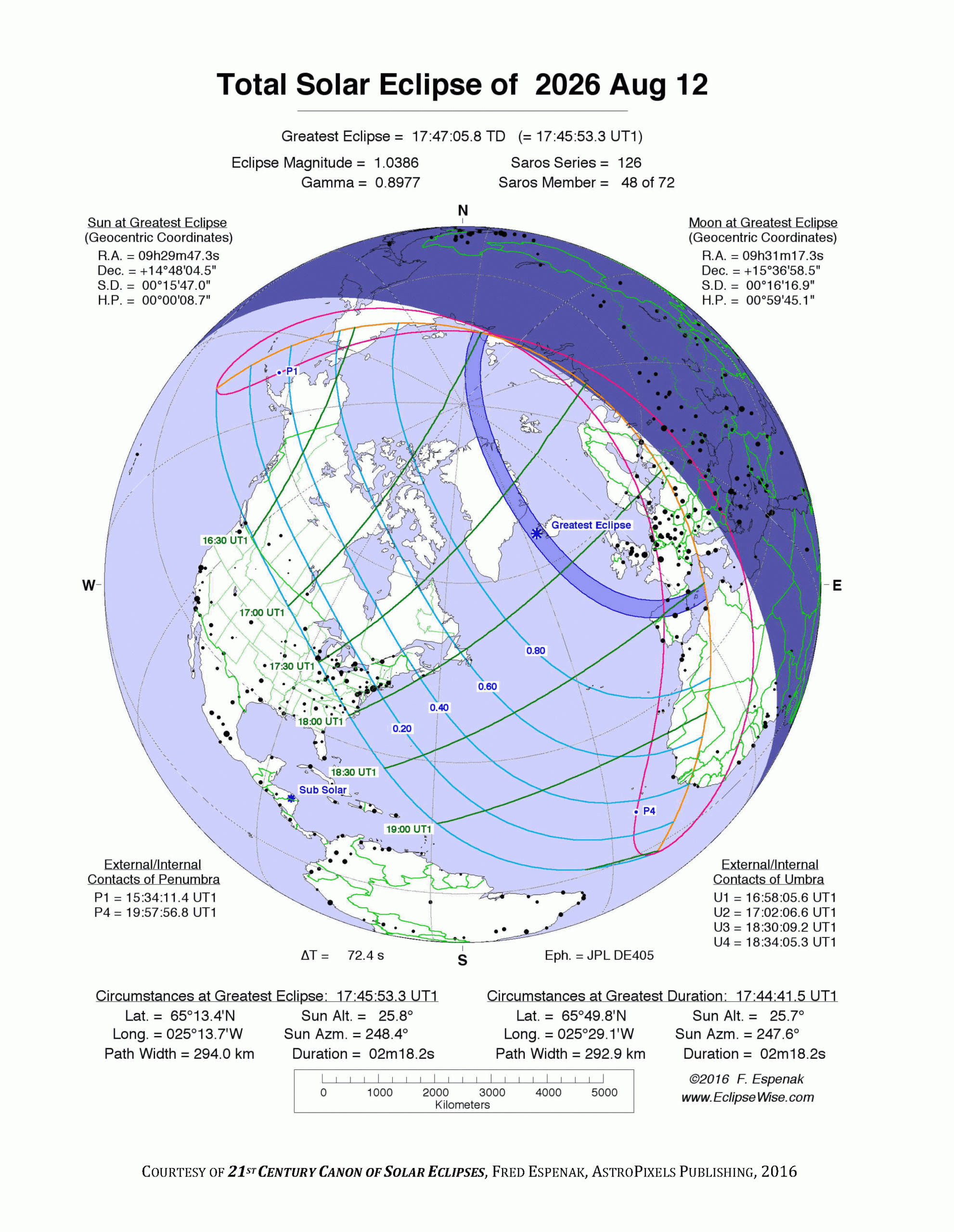 EclipseWise Total Solar Eclipse Of 2026 Aug 12 EclipseWise Total Solar Eclipse Of 2026 Aug 12