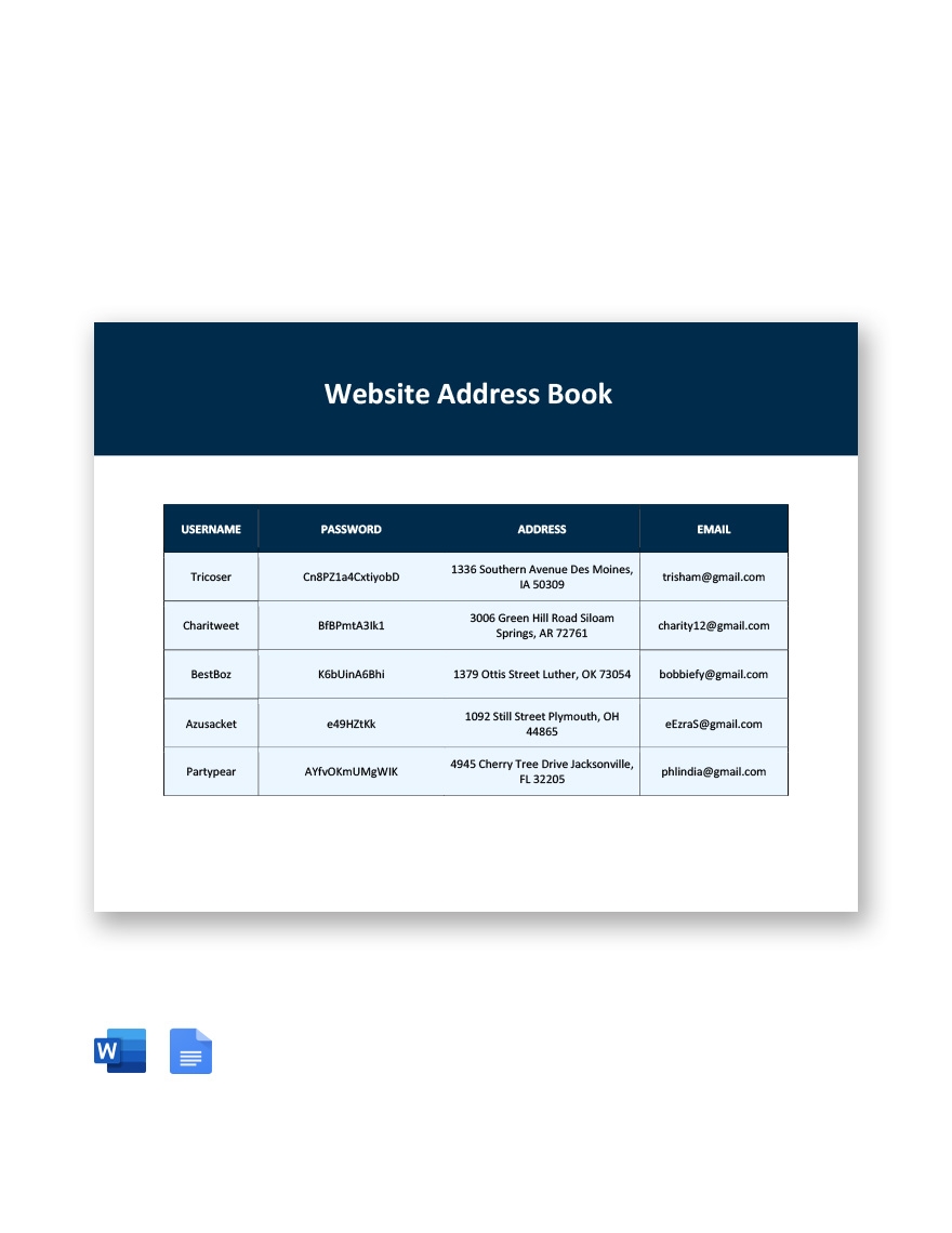 Editable Address Book Templates In Word To Download Editable Address Book Templates In Word To Download