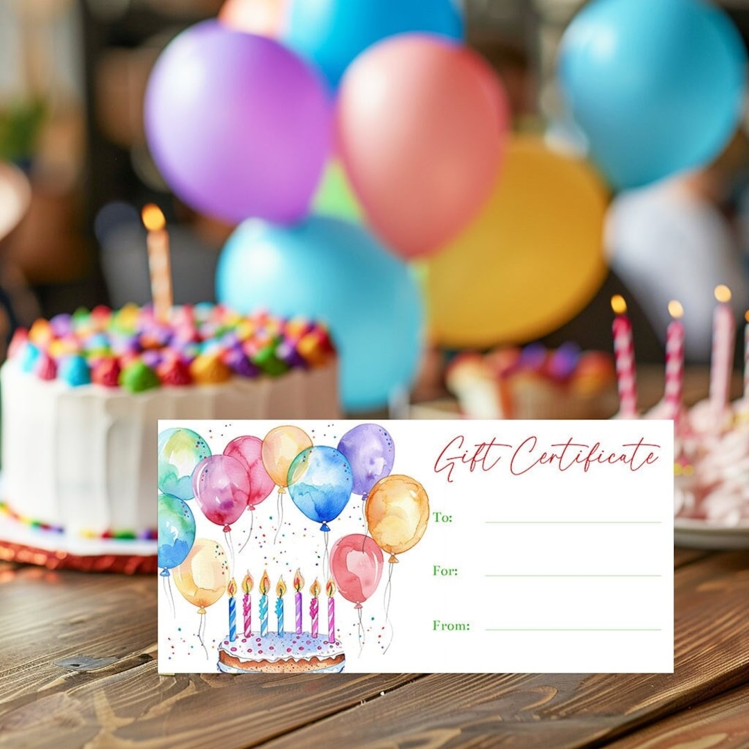 Birthday Gift Certificate Template Free Printable