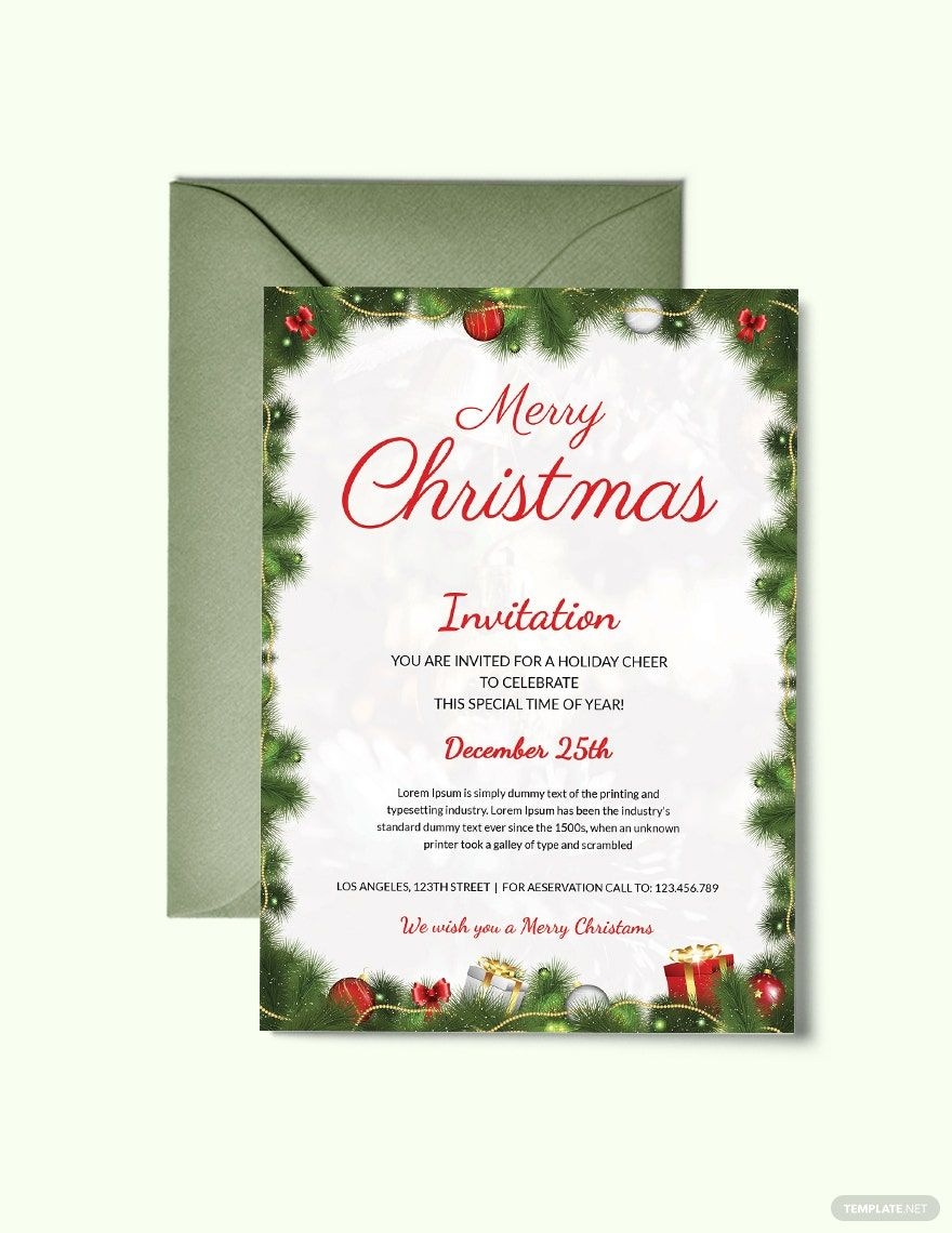 Word Free Printable Christmas Invitation Templates