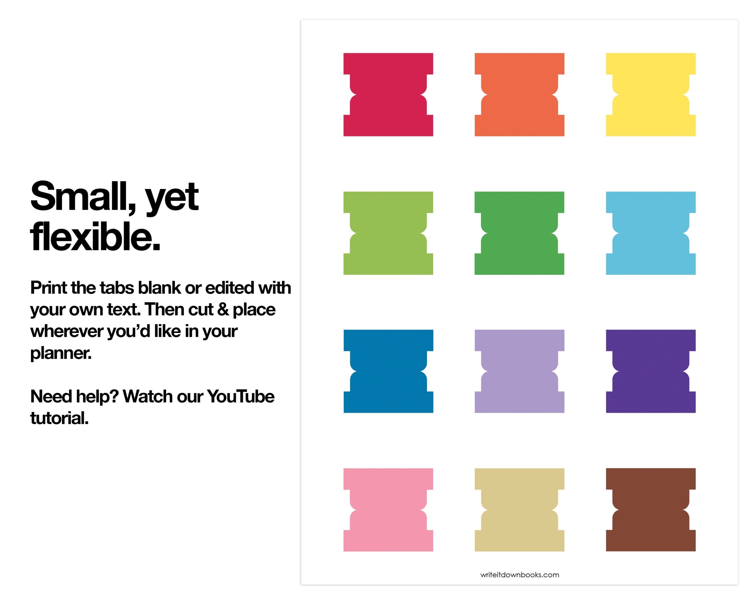 Editable Divider Tabs Blank Printable DIY Rainbow Etsy