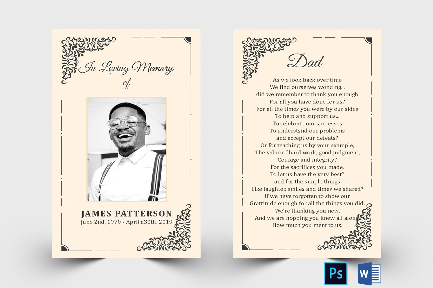 Editable Funeral Prayer Card Template Printable Memorial Prayer Card Obituary Card Remembrance Card Catholic Prayer Card Etsy