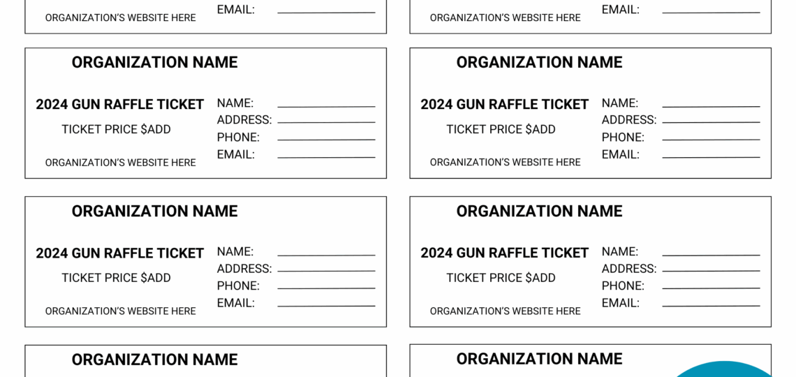 Editable Gun Raffle Ticket