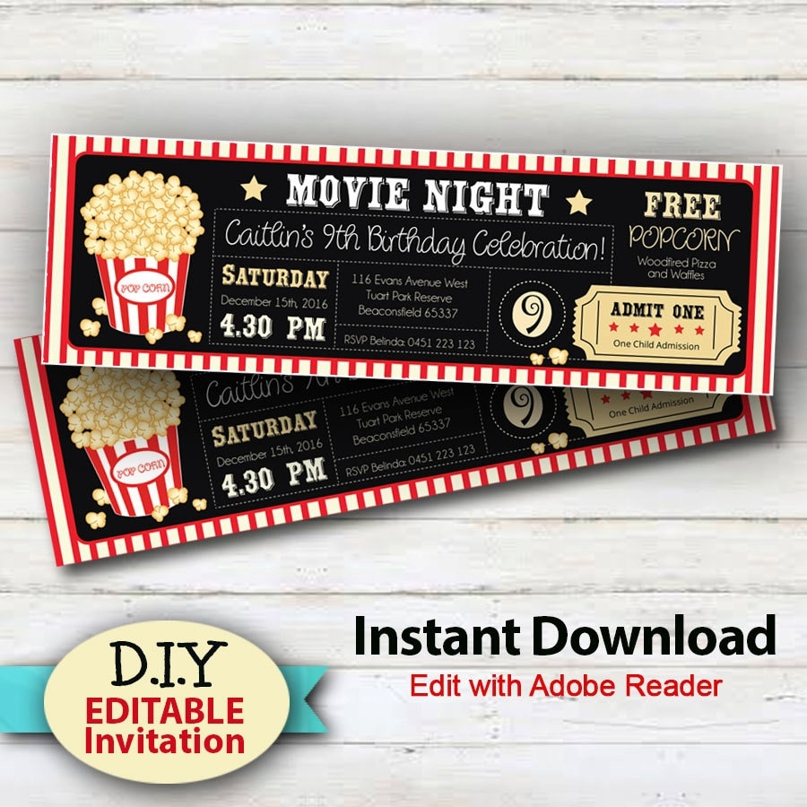EDITABLE Instant Download Movie Party Invitations Boy Or Girls Movie Party Ticket Invitation Edit At Home Cinema Invitations Etsy EDITABLE Instant Download Movie Party Invitations Boy Or Girls Movie Party Ticket Invitation Edit At Home Cinema Invitations Etsy