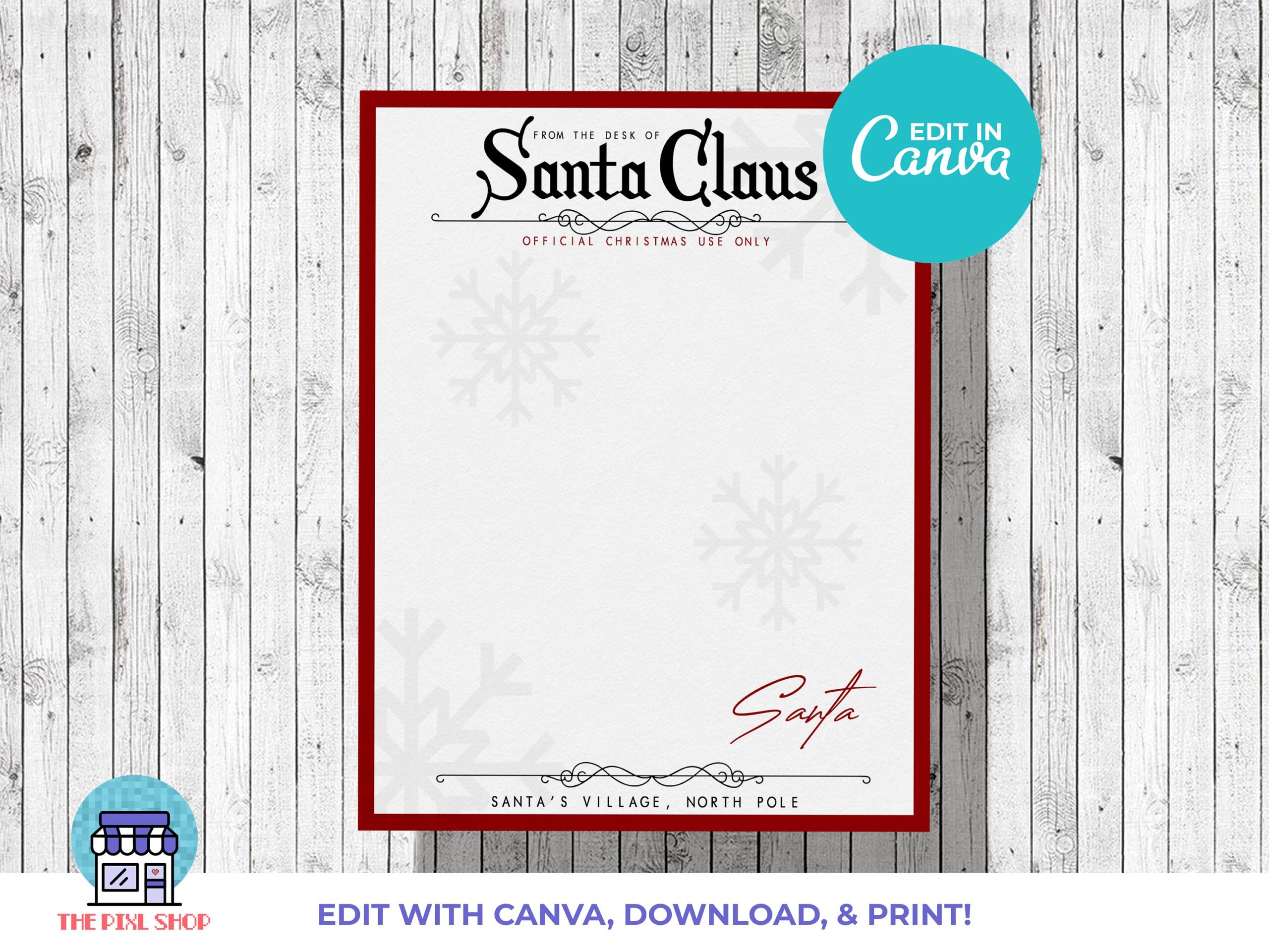 Editable Letter From Santa Printable Santa Letterhead Personalized Santa Letter Etsy