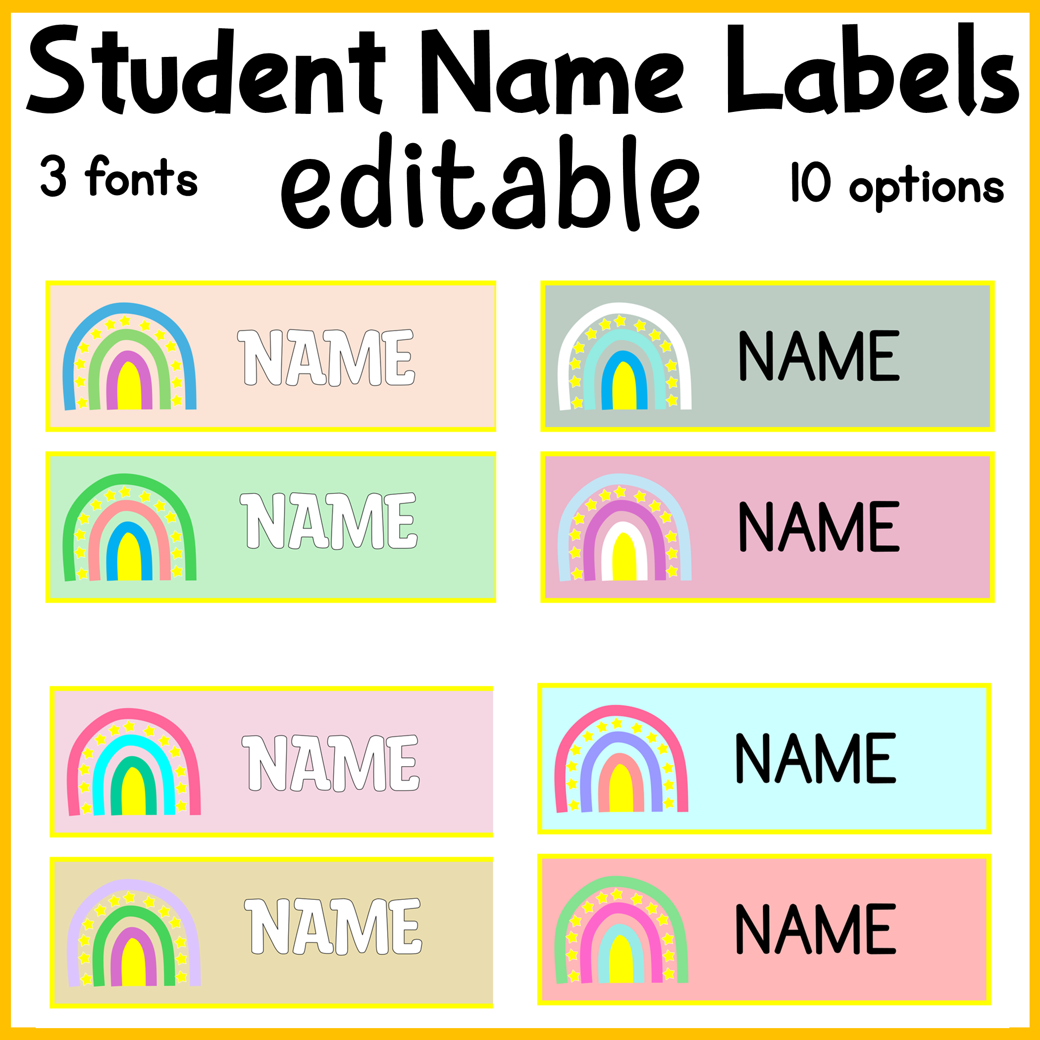 Editable Name Labels Editable Classroom Labels Back To School Labels Printable Name Tags