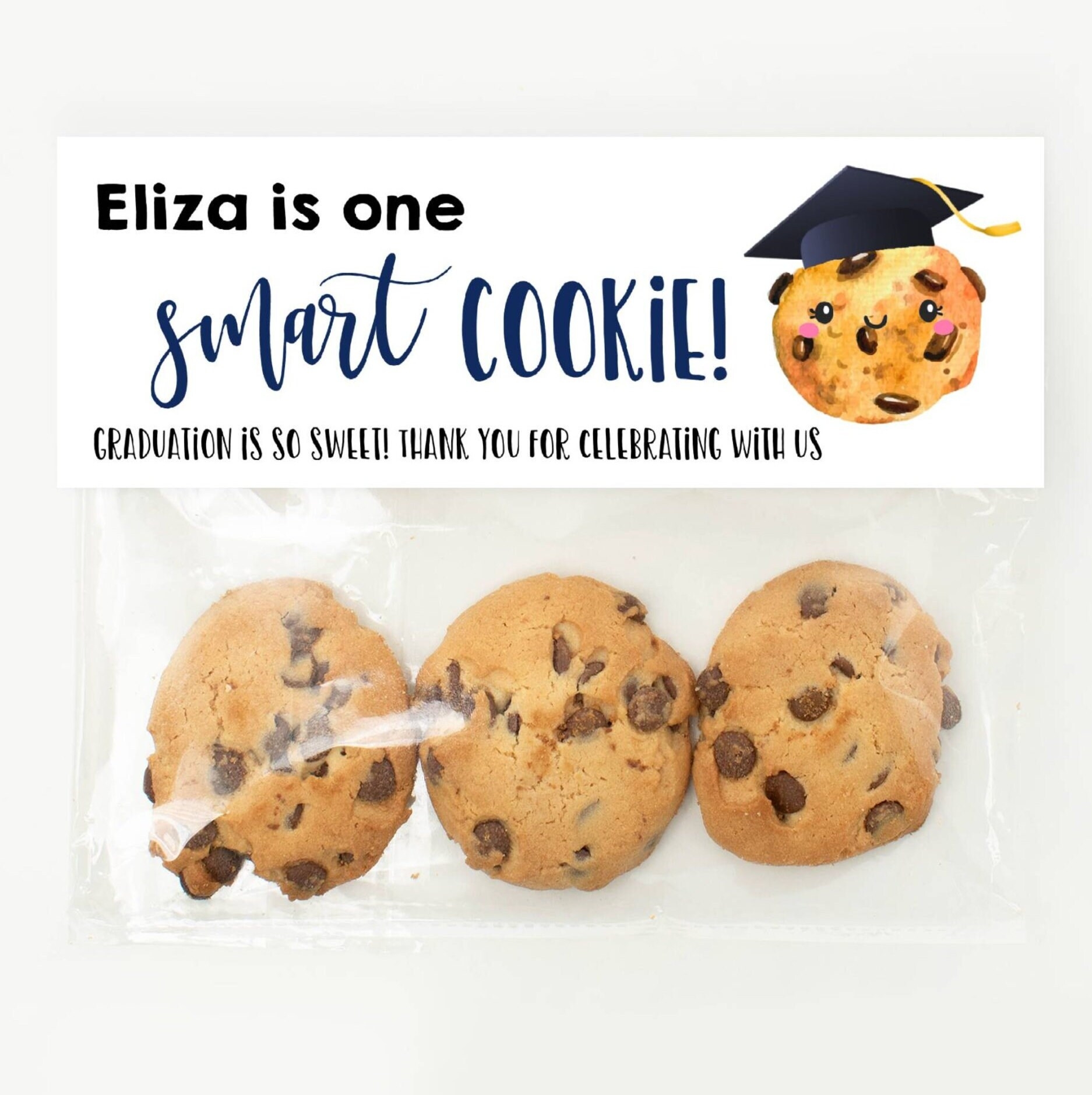 Editable One Smart Cookie Bag Topper Template Printable Graduation Bag Toppers Kindergarten School Graduate Favors Instant Download SC Etsy