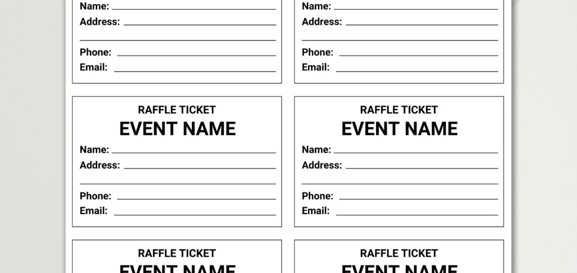 Editable Raffle Ticket Template Printable Raffle Ticket