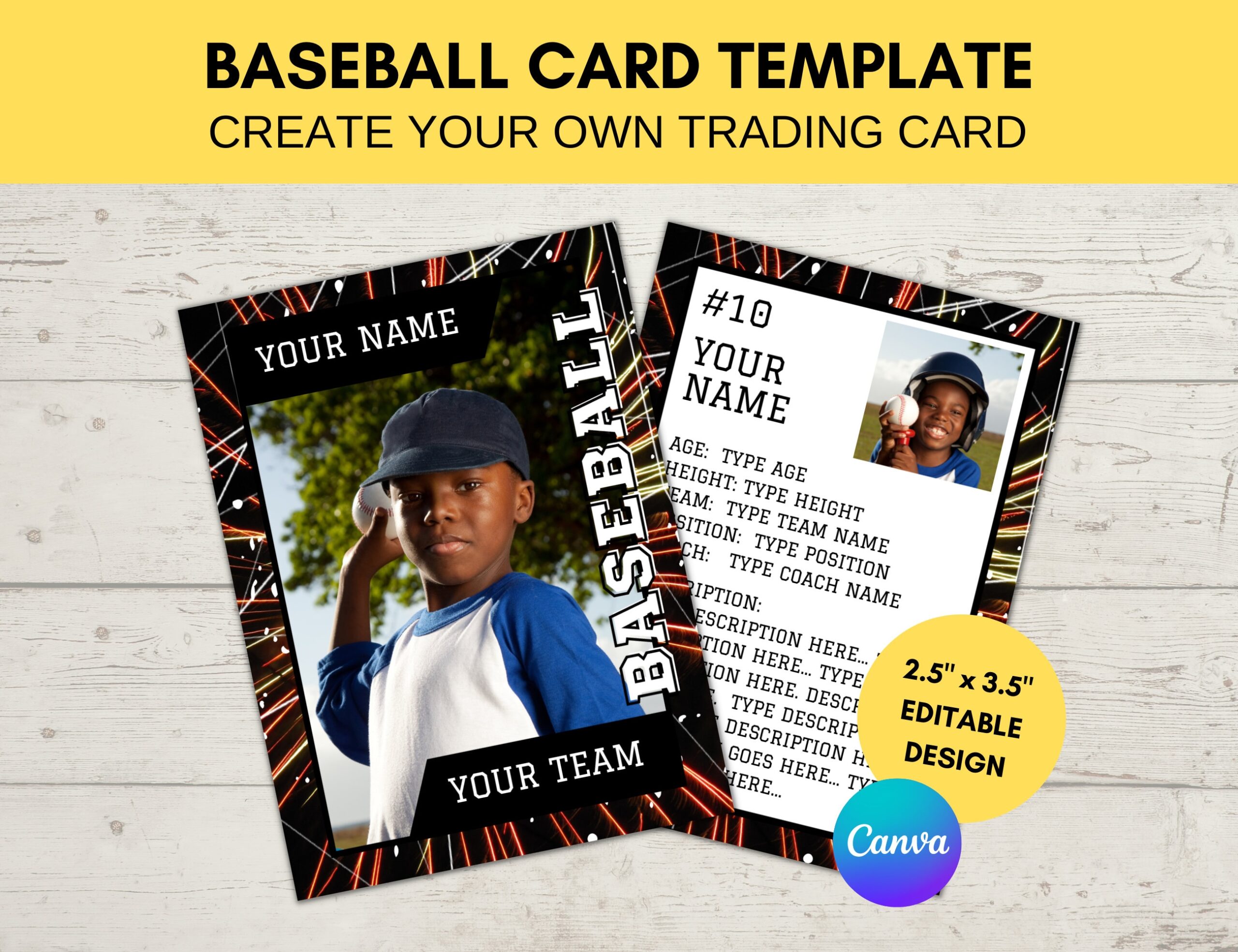 Free Printable Baseball Trading Card Template Free Printable Baseball Trading Card Template