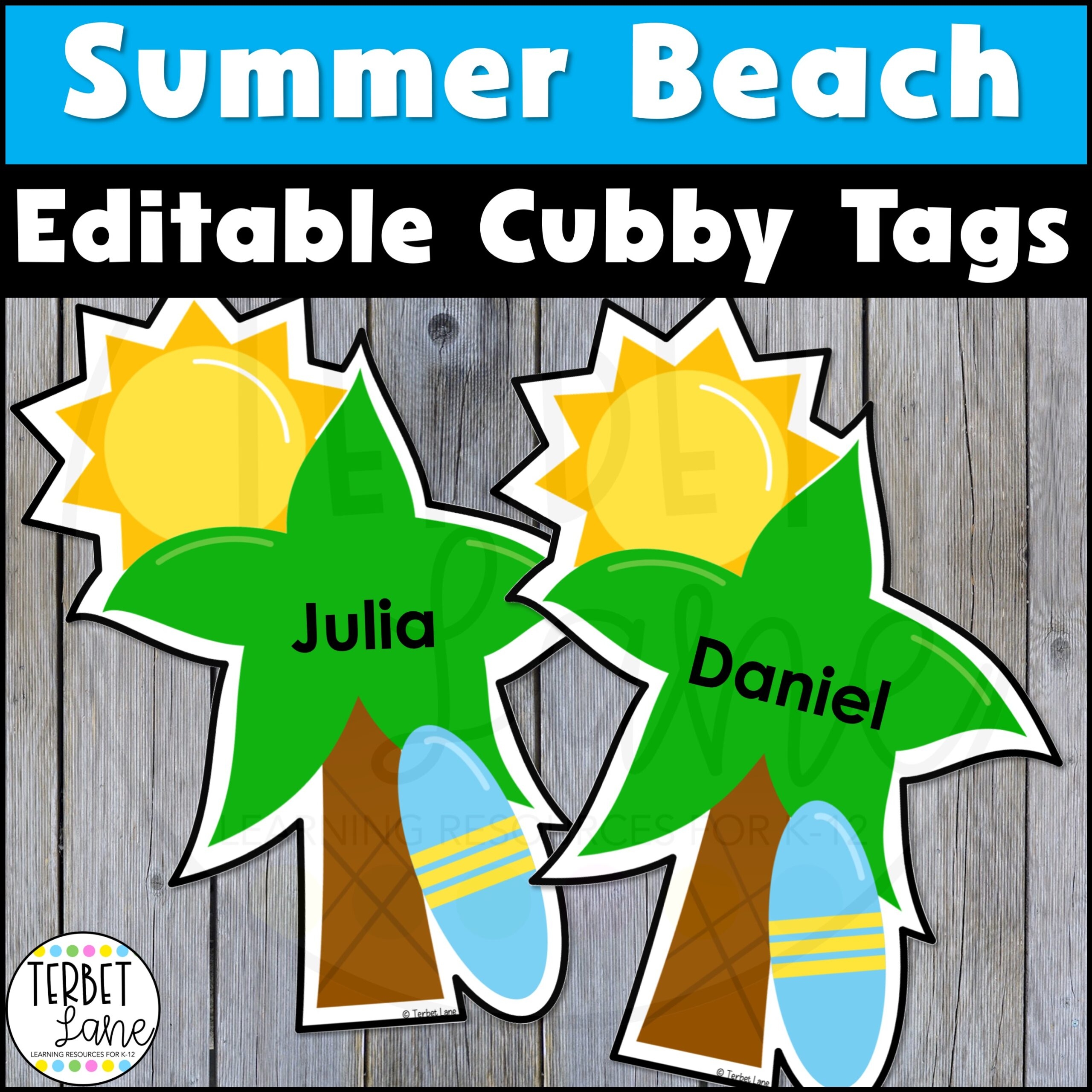 Editable Summer Beach Cubby Tags Locker Labels Made By Teachers Editable Summer Beach Cubby Tags Locker Labels Made By Teachers