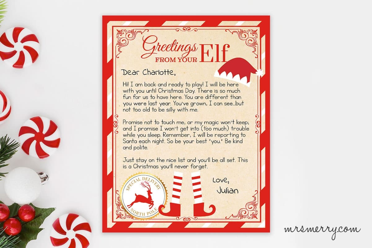 Elf Letterhead Free Printable