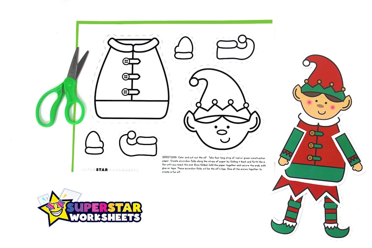 Elf Template Superstar Worksheets