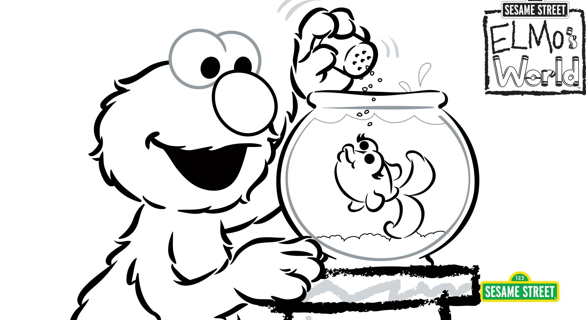 Elmo s World Coloring Page Printable Sesame Street PBS 