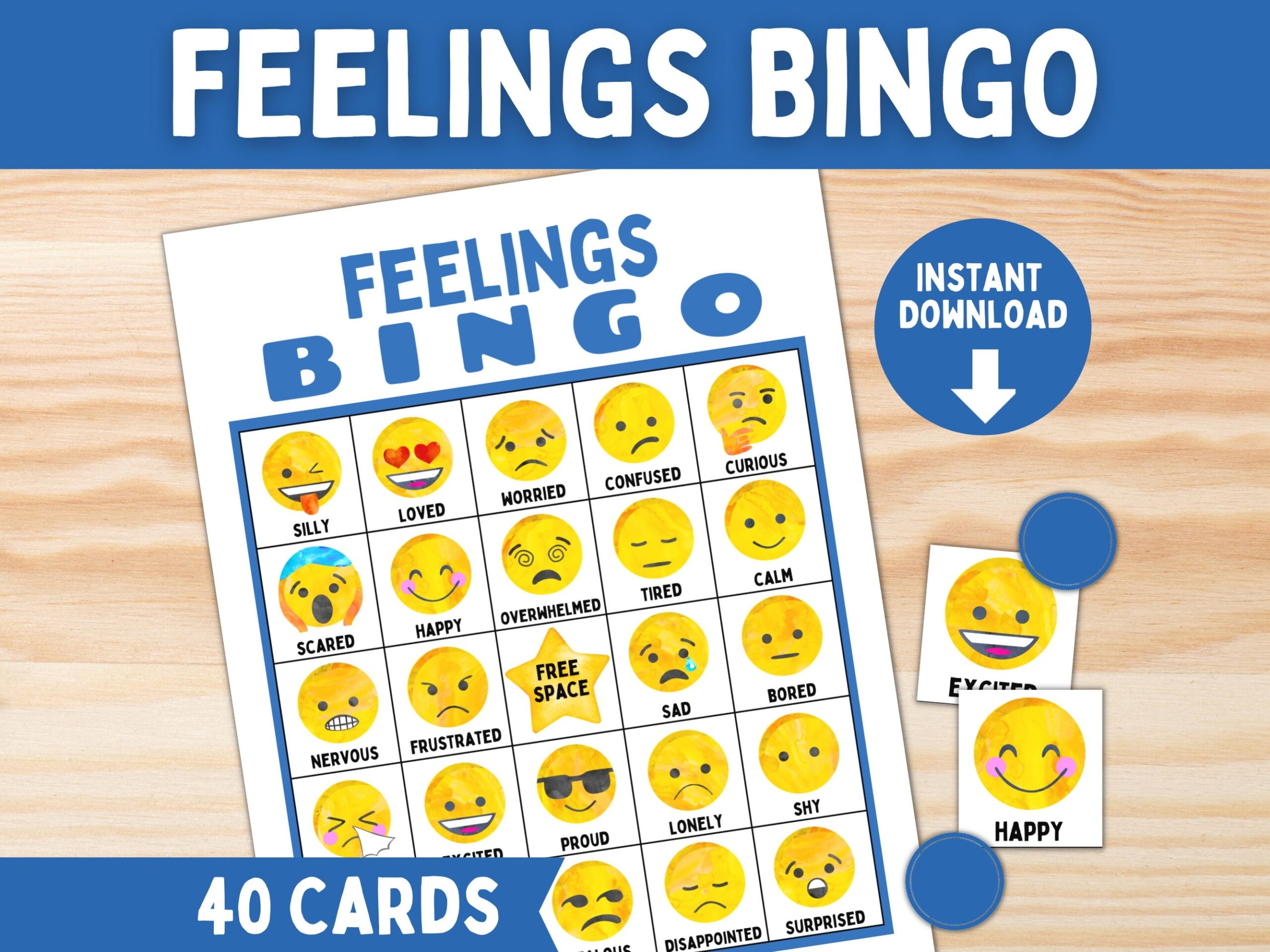 Bingo Template Free Printable Feelings