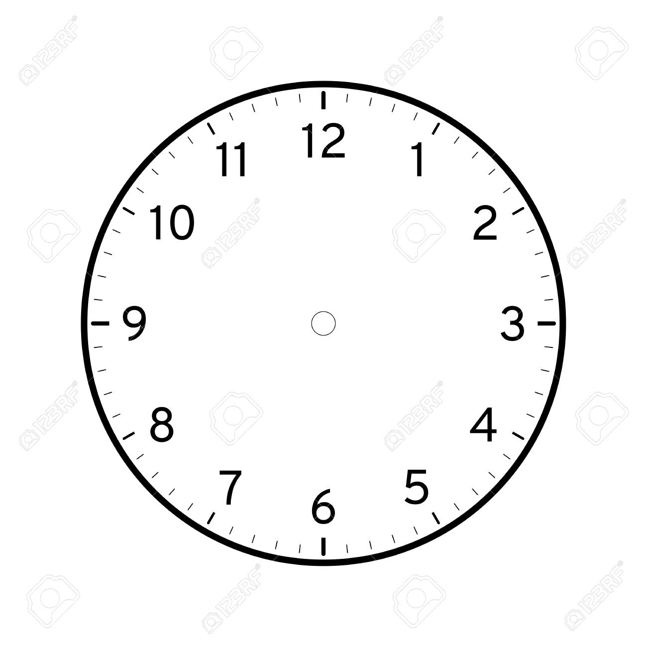 Empty Printable Clock Face Template Isolated On White Background Royalty Free SVG Cliparts Vectors And Stock Illustration Image 126017610 
