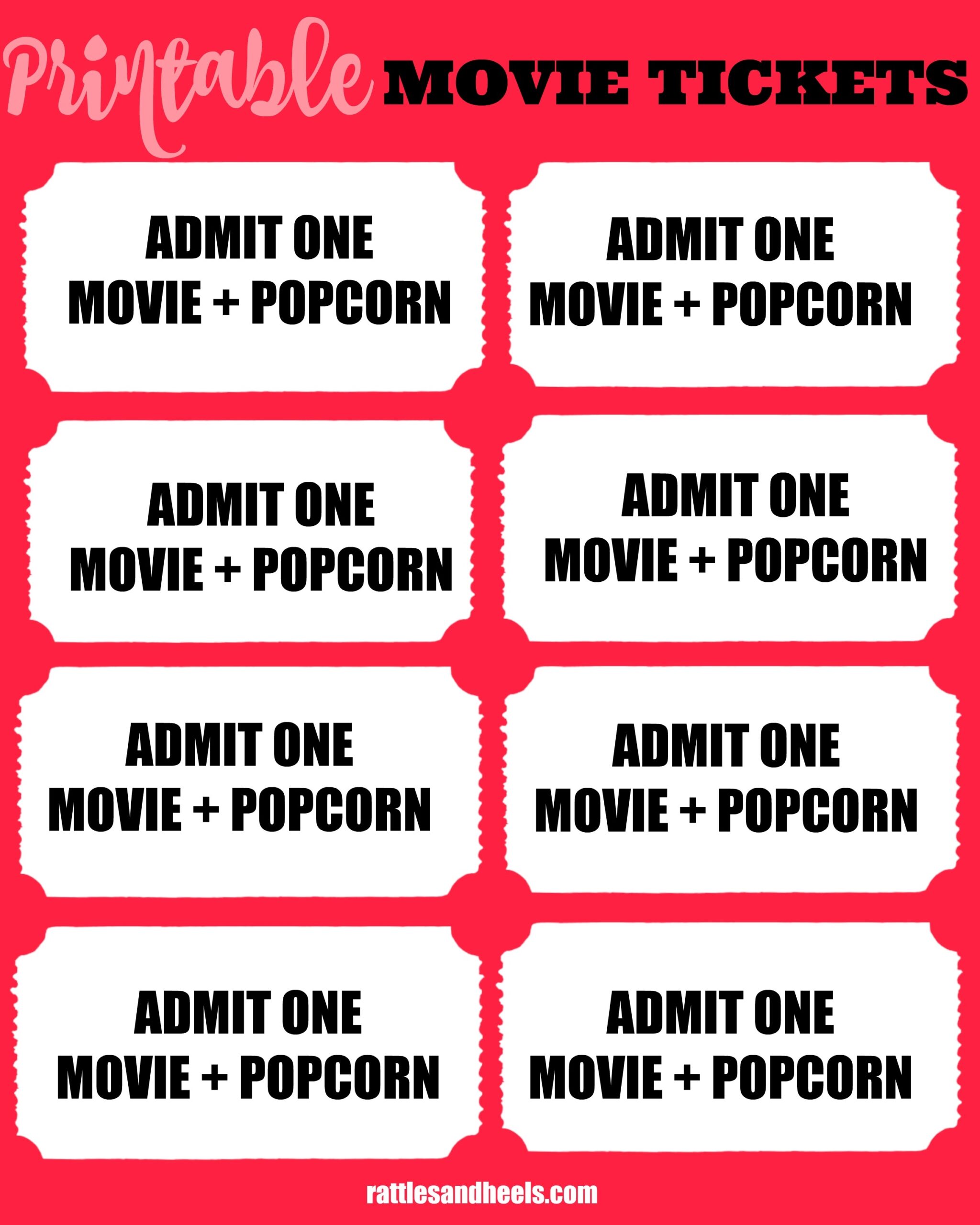 Free Printable Movie Night Ticket Printable