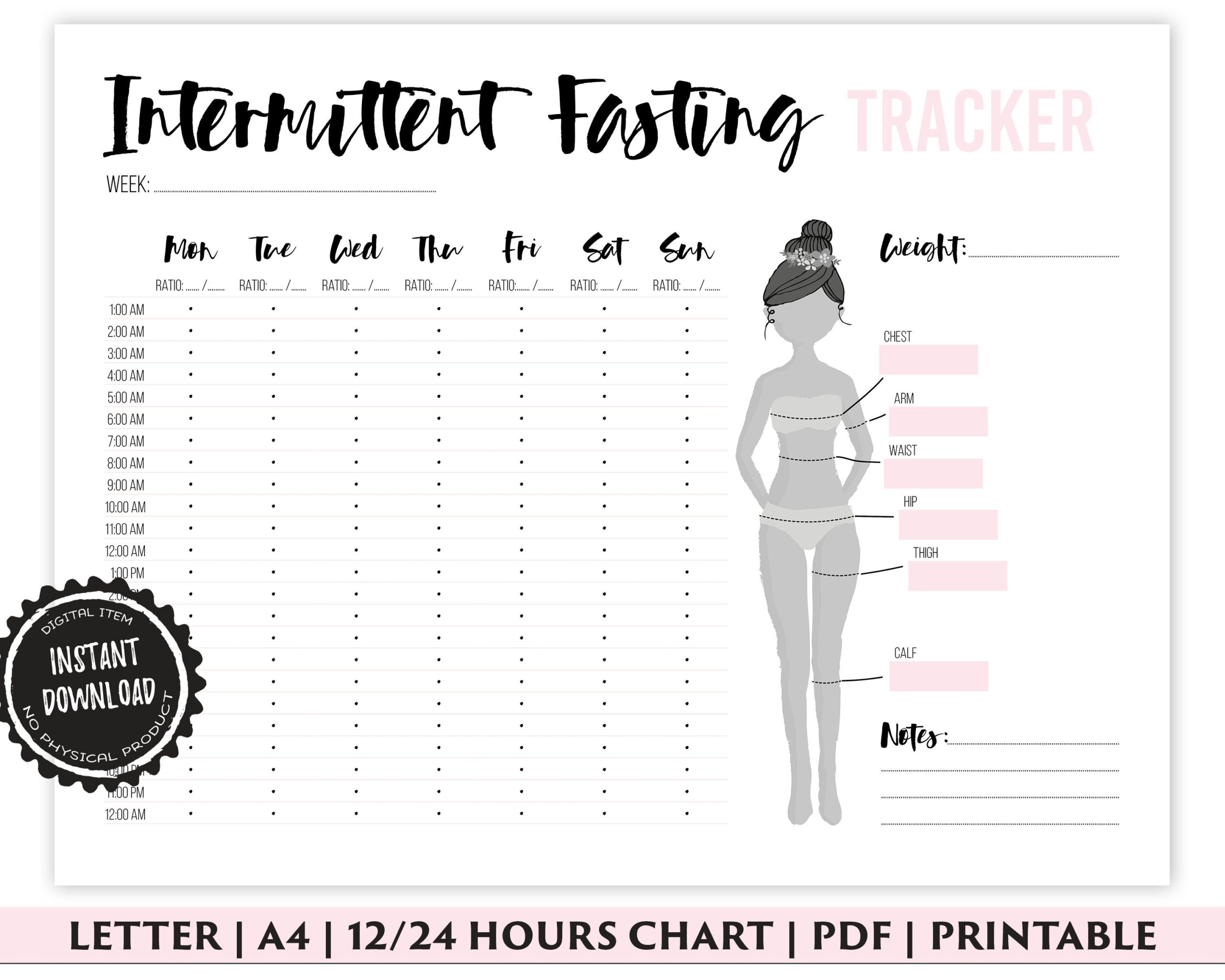 Free Printable Intermittent Fasting Template