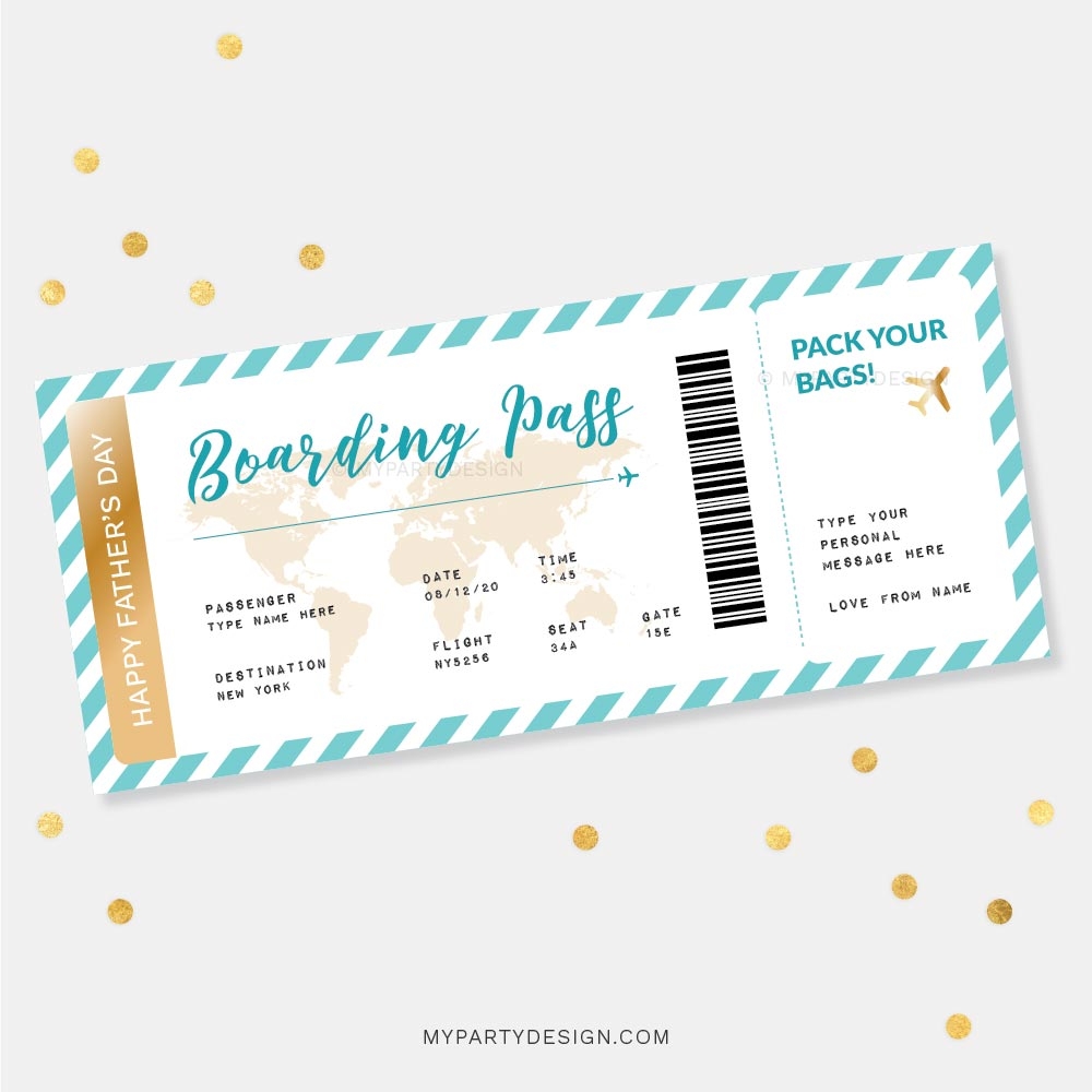 Editable Free Printable Boarding Pass Template