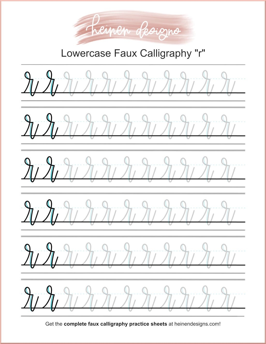 Calligraphy Practice Sheets Printable Free