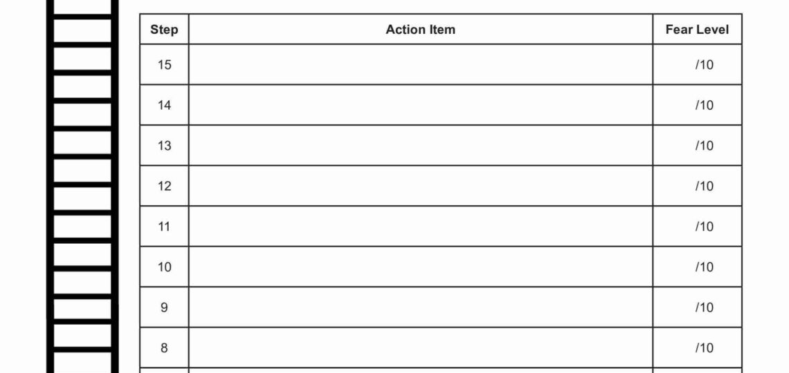 Fear Ladder Worksheet Editable Fillable Printable PDF