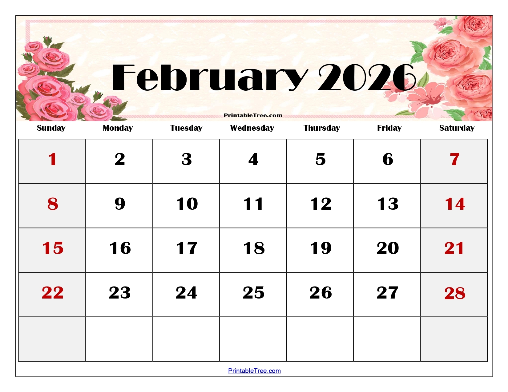 February 2026 Calendar Printable PDF With Holidays Templates February 2026 Calendar Printable PDF With Holidays Templates