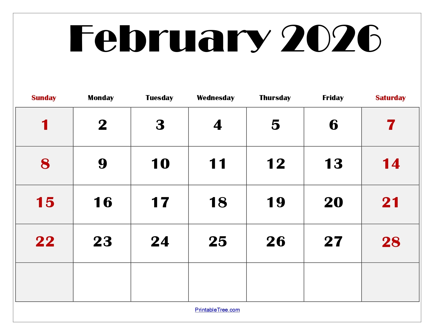 February 2026 Calendar Printable PDF With Holidays Templates February 2026 Calendar Printable PDF With Holidays Templates